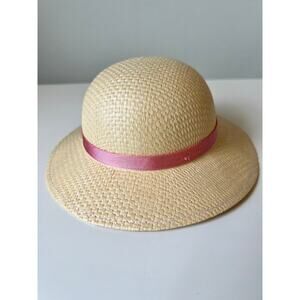 Retired American Girl Doll Market Hat Woven Pink Ribbon